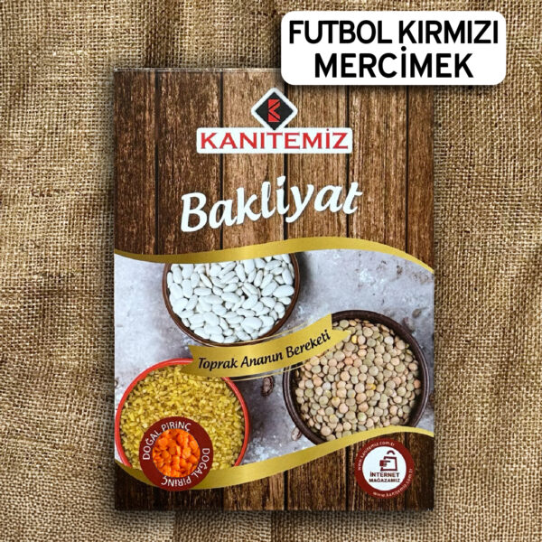 Yerli Kırmızı Futbol Mercimek (Kutu) 2 Kg