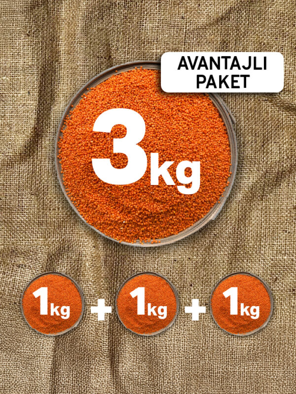 Kırmızı Mercimek Fırsat Paketi (3 kg)