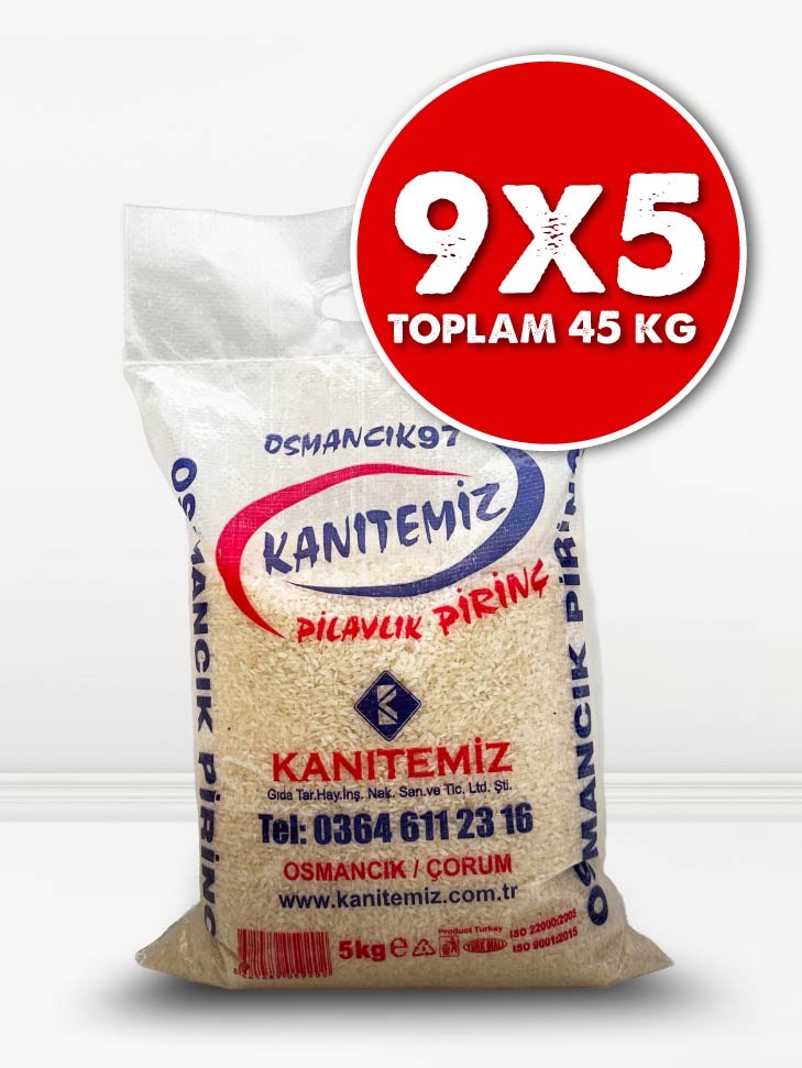 9 X 5 Kg Osmancık Pirinci